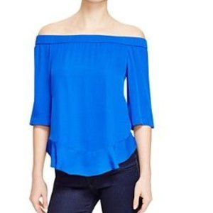 Rebecca Taylor Silk Chiffon Off The Shoulder Top